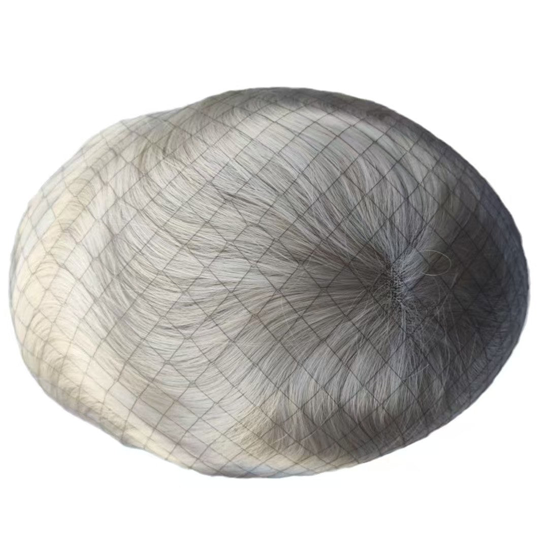 US Full Poly Men Hair piece 0.12mm Skin PU Injection Toupee for Men Real Human Hair System Prosthesis Capilar