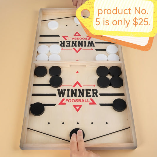 [ Winner Wooden Board Game ]1pc Winner Game - Fast Puck Interactive Tabletop for Family Parents Interaction Birthday Gift