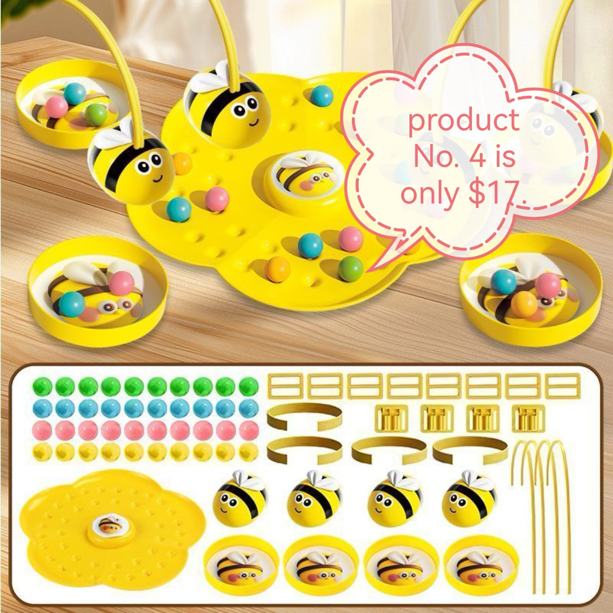 Kids Fishing Games , Magnetic Games , Small Bee Magnetic Toy , Gift Baby Games , Suitable for Family Gathering and Parent - Child Interaction